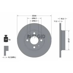 Fékbetét Db P. /T. 309-409 - PAGID (B30251121C)