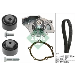 Vízpumpa + Fogasszíj Készlet - Schaeffler INA (530044631)