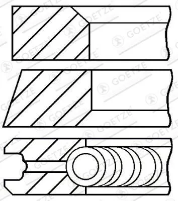 PierCienie Tłokowe Renault Scenic - GOETZE ENGINE (08-101500-00)