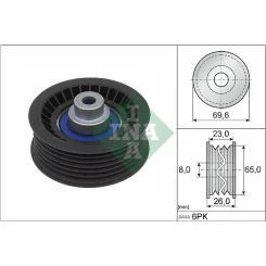 Szíjtárcsa/Vezetőgörgő, Hosszbordás Szíj - Schaeffler INA (532091710)