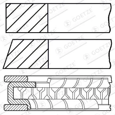 PierCienie Tłokowe Opel Agila 00- - GOETZE ENGINE (08-102707-00)
