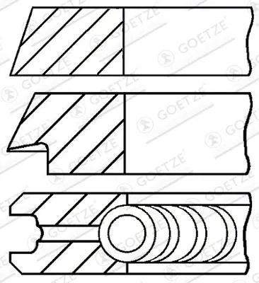 PierCienie Tłokowe Vw 1.8/1.8T Std - GOETZE ENGINE (08-115900-00)