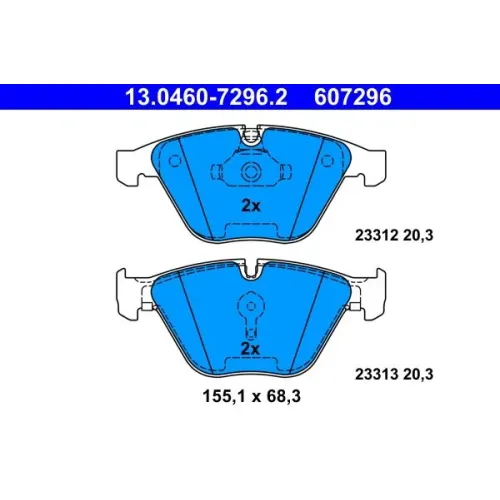Fékbetétkészlet, Tárcsafék - ATE (13.0460-7296.2)