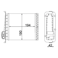 Hőcserélő, Belső Tér Fűtés - MAHLE (AH106000S)