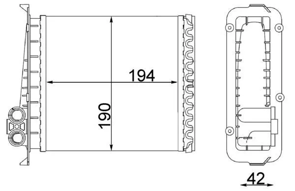 Hőcserélő, Belső Tér Fűtés - MAHLE (AH106000S)