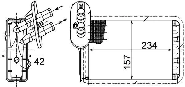Hőcserélő, Belső Tér Fűtés - MAHLE (AH164000S)
