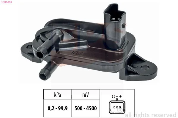 Érzékelő, Kipufogógáz-Nyomás - EPS (1-993-316)