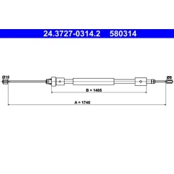 Huzal, Rögzítőfék - ATE (24.3727-0314.2)
