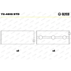 Főtengelycsapágy - GLYCO (72-4810 STD)