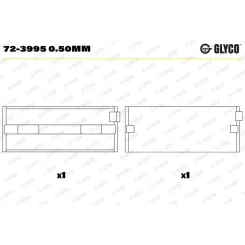 Főtengelycsapágy - GLYCO (72-3995 0.50MM)
