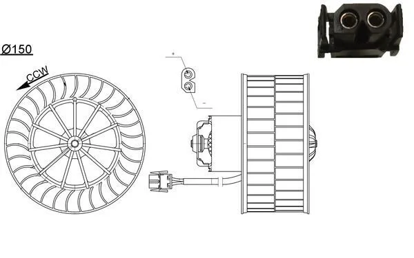 Utastér-Ventilátor - MAHLE (AB44000S)