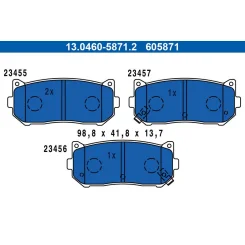 Fékbetétkészlet, Tárcsafék - ATE (13.0460-5871.2)