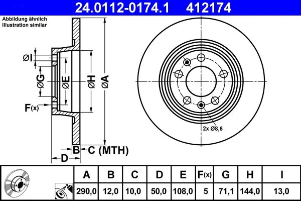 Féktárcsa - ATE (24.0112-0174.1)
