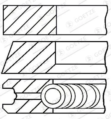 PierCienie Tłokowe Vw 2,0Tdi 81,00 - GOETZE ENGINE (08-432300-00)