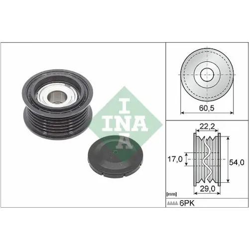 Szíjtárcsa/Vezetőgörgő, Hosszbordás Szíj - Schaeffler INA (532085410)
