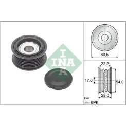 Szíjtárcsa/Vezetőgörgő, Hosszbordás Szíj - Schaeffler INA (532085410)