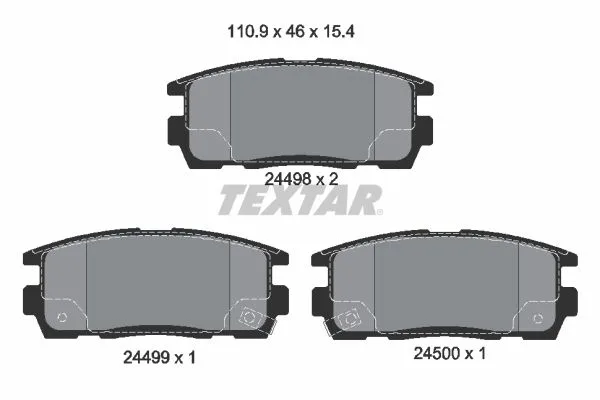 Fékbetét Készlet, Tárcsafék - TEXTAR (2449801)