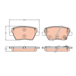 Klocki Ham. Kia T. Ceed/Proceed/Xceed 1,0-1,6 18- - TRW (GDB2319)