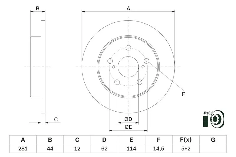 Féktárcsa - BOSCH (0986479E91)