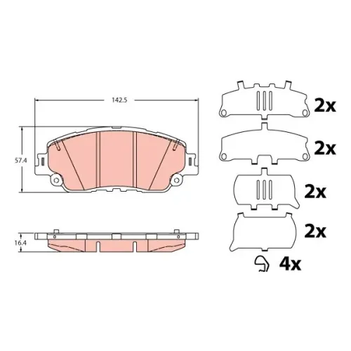 Klocki Ham. Lexus P. Ux 2,0 18- - TRW (GDB2354)