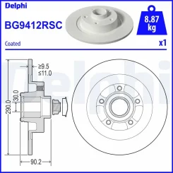 Féktárcsa - DELPHI (BG9412RSC)
