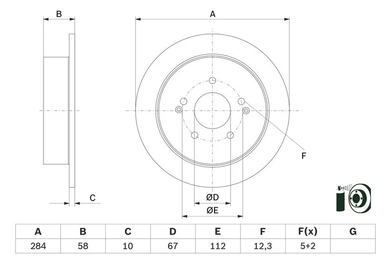 Féktárcsa - BOSCH (0986479H16)