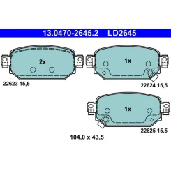 Fékbetétkészlet, Tárcsafék - ATE (13.0470-2645.2)