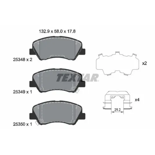 Fékbetét Készlet, Tárcsafék - TEXTAR (2534801)