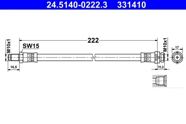Fékcső - ATE (24.5140-0222.3)