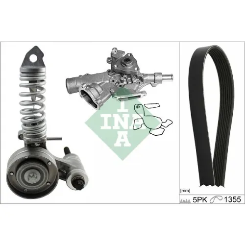 Vízszivattyú + Bordásszíjkészlet - Schaeffler INA (529029730)