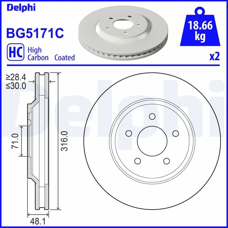 Féktárcsa - DELPHI (BG5171C)