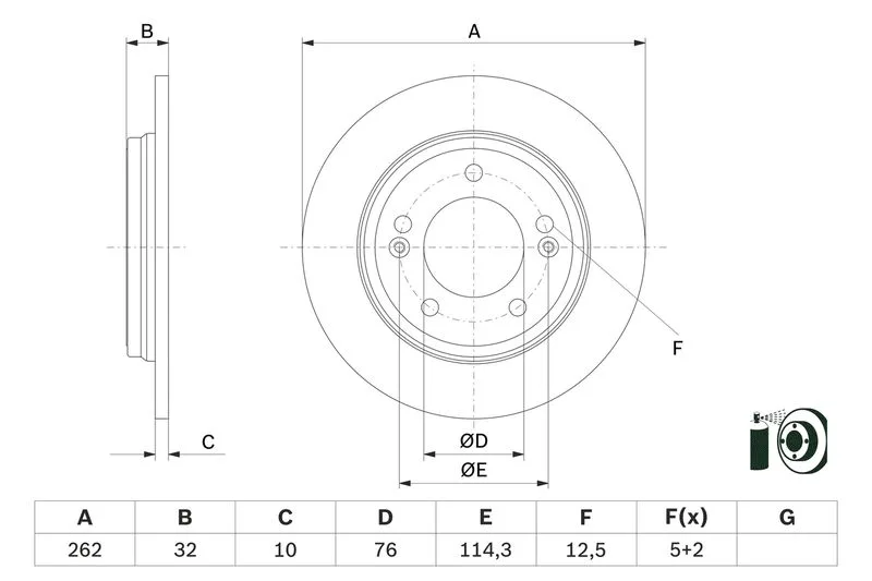 Féktárcsa - BOSCH (0986479G29)