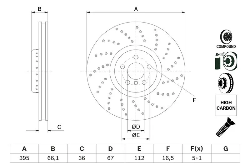 Féktárcsa - BOSCH (0986479F55)