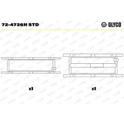 Főtengelycsapágy - GLYCO (72-4726H STD)