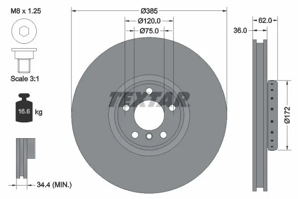 Féktárcsa - TEXTAR (92266425)