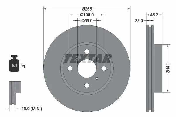 Féktárcsa - TEXTAR (92156100)