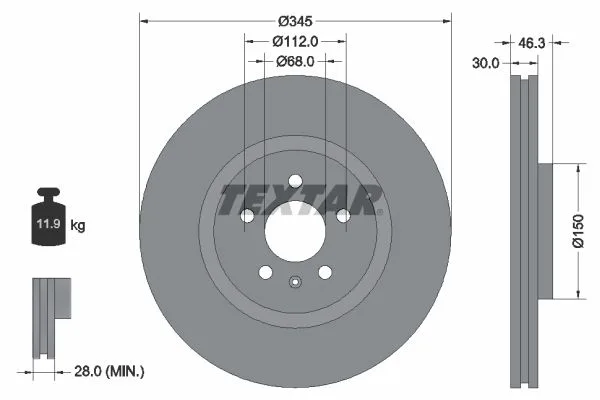 Féktárcsa - TEXTAR (92143903)