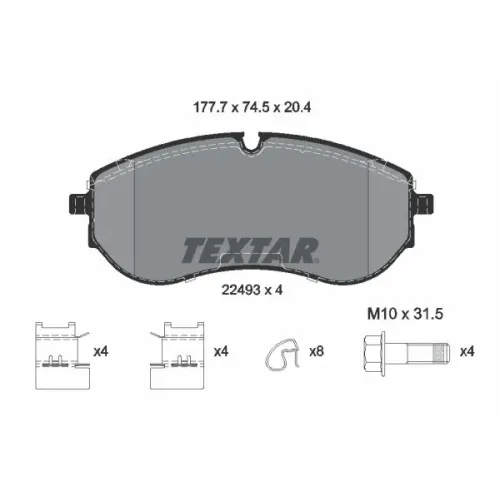 Fékbetétkészlet, Tárcsafék - TEXTAR (2249301)