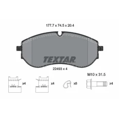 Fékbetétkészlet, Tárcsafék - TEXTAR (2249301)