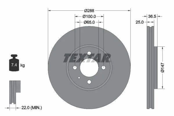 Féktárcsa - TEXTAR (92302303)