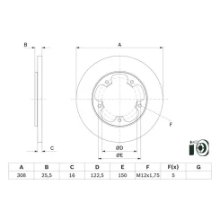 Féktárcsa - BOSCH (0986479F44)
