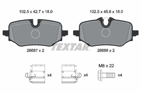 Klocki Ham. Bmw T. 2/X1/X2 1,5-2,0 21- - TEXTAR (2668701)