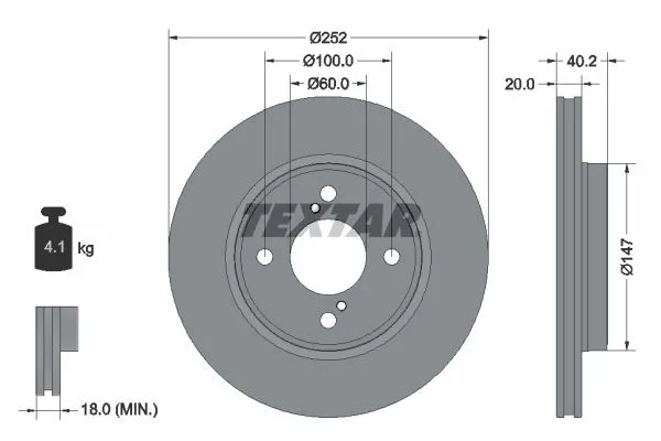 Féktárcsa - TEXTAR (92303703)