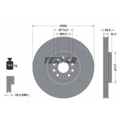 Tarcza Ham. Vw P. Id. Buzz/Id.4/Id.5/Id.7 20-/Enyaq/Q4 E-Tron - TEXTAR (92337505)