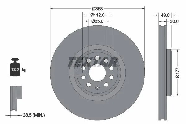 Tarcza Ham. Vw P. Id. Buzz/Id.4/Id.5/Id.7 20-/Enyaq/Q4 E-Tron - TEXTAR (92337505)