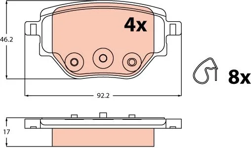 Klocki Ham. Peugeot T. 208 1,2-1,6 19- - TRW (GDB2622)