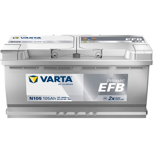 Akumulator 12V 105Ah/950A L-  394X175X190 Dynamic Efb - VARTA (605500095K262)