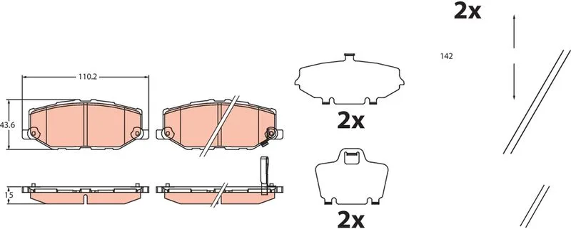 Klocki Ham. Suzuki P. Jimny 1,5 18- - TRW (GDB2455)