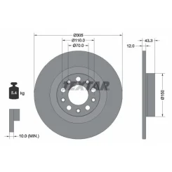 Tarcza Ham. Jeep T. Compass/Renegade 1,3 4X4 20- - TEXTAR (92351003)