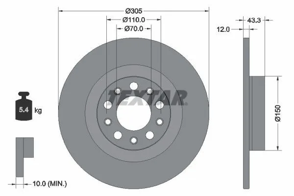 Tarcza Ham. Jeep T. Compass/Renegade 1,3 4X4 20- - TEXTAR (92351003)